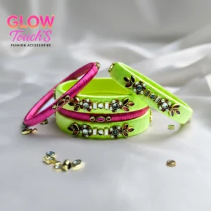 হাতের কাজের ঝলমলে কুন্দন চুড়ি